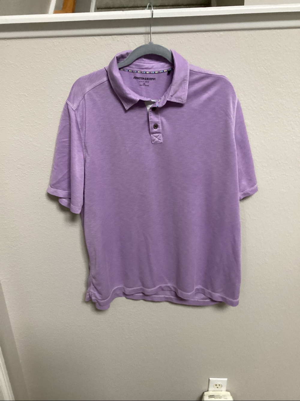 Johnston & Murphy Lavender Short-Sleeve Polo